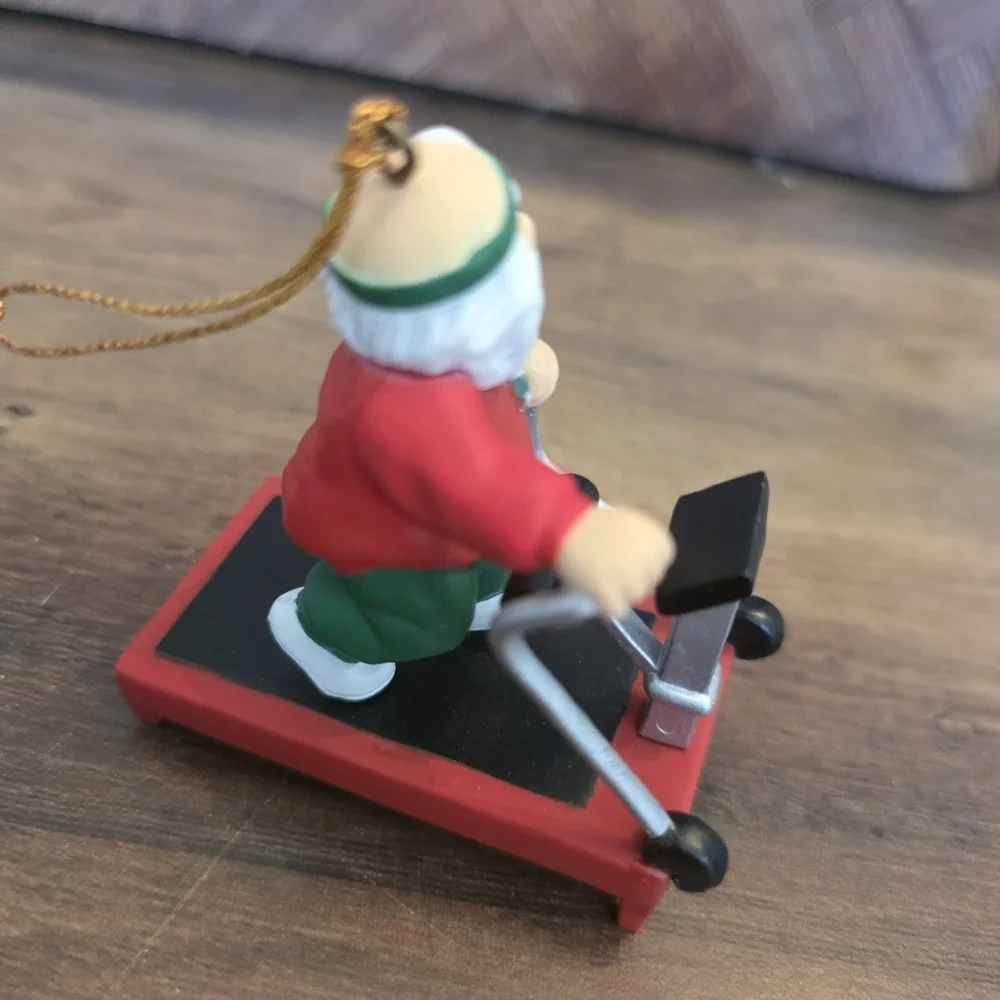 Gibson‎ Christmas Collectibles Santa-Robics Ornament Santa On Treadmill Vintage